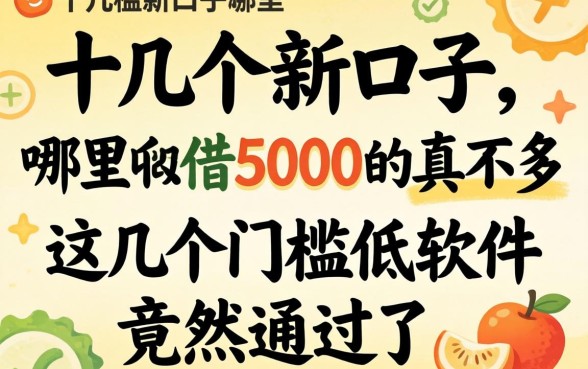 我试了十几个新口子,发现哪里可以借5000的真不多,这几个门槛低软件竟然通过了