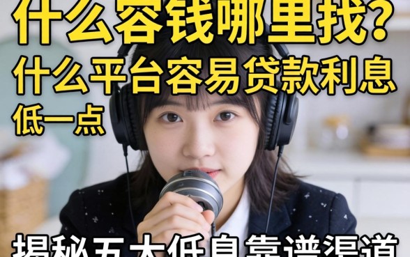 急需用钱哪里找？什么平台容易贷款利息低一点？揭秘五大低息靠谱渠道