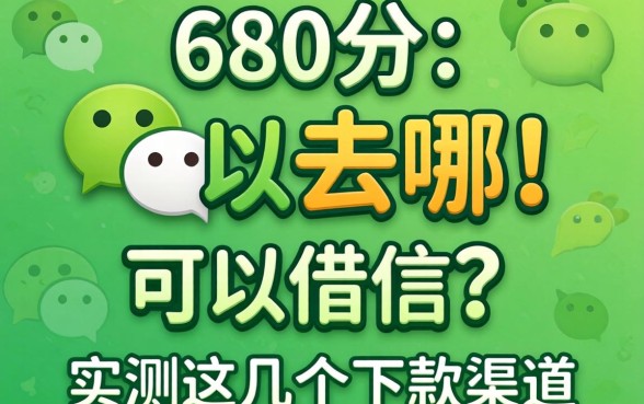 微信分680分可以去哪借钱？实测这几个下款渠道