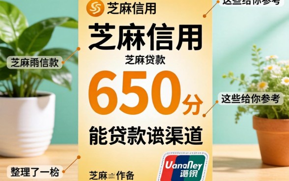 芝麻信用650分能贷款的渠道，整理了这些给你参考