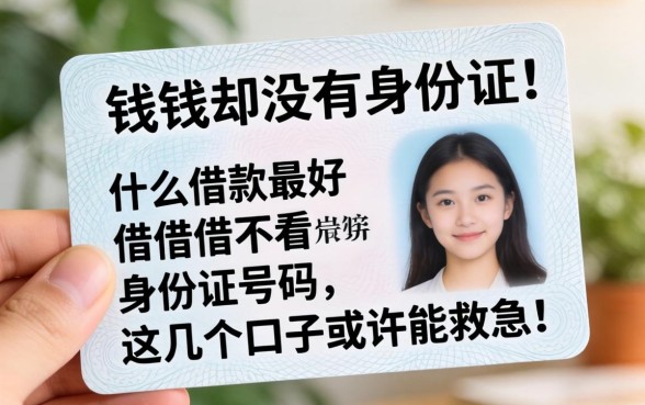急需用钱却没有身份证？什么借款最好借不看身份证号码，这几个口子或许能救急！