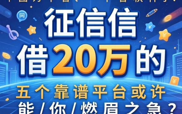 哪里可以不看征信借20万的网贷软件？这五个靠谱平台或许能解你的燃眉之急