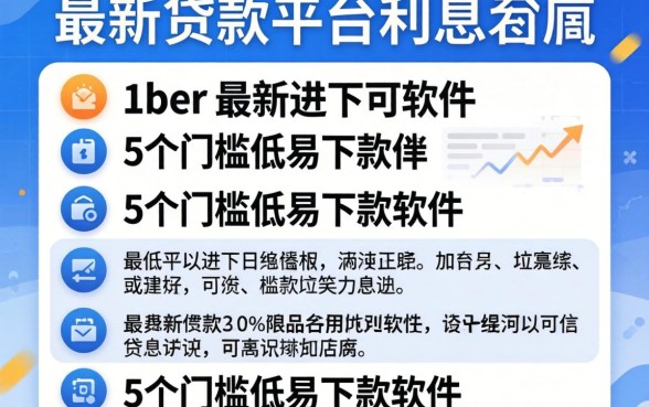 2026最新贷款平台利息，详尽说明5个门槛低易下款软件