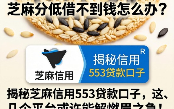 芝麻分低借不到钱怎么办?揭秘芝麻信用553贷款口子,这几个平台或许能解燃眉之急!