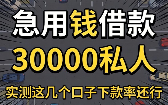 急用钱借款30000私人，实测这几个口子下款率还行