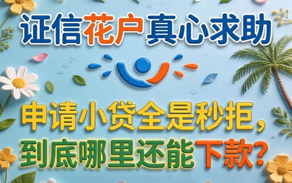 征信花户真心求助：申请小贷全是秒拒，到底哪里还能下款？