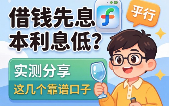 哪个平台借钱先息后本利息低?实测分享这几个靠谱口子