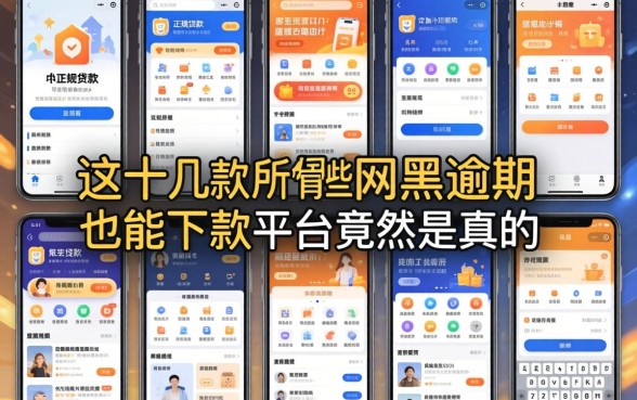 我试了十几款所谓正规贷款软件，发现这些网黑逾期也能下款的平台竟然是真的