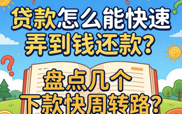 除了贷款怎么能快速弄到钱还款？盘点几个下款快的周转路子