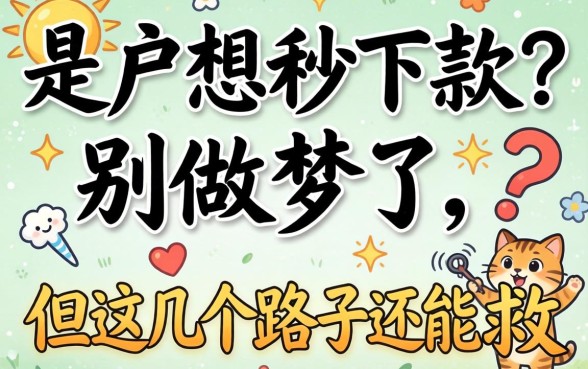 黑户想秒下款？别做梦了，但这几个路子还能救