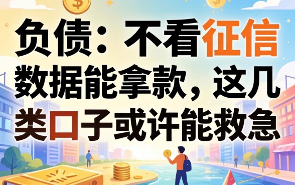 无视负债不看征信数据能拿款的，这几类口子或许能救急