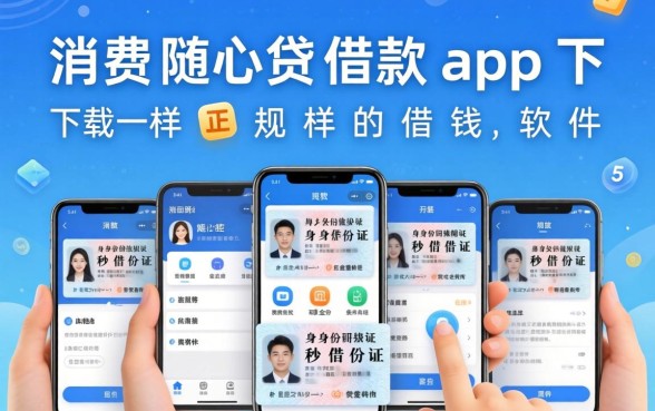 类似消费随心贷借款app下载一样正规的借钱软件,规整五个手机身份证秒借现金的软件