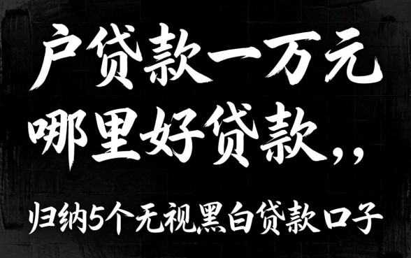 黑户贷款一万元哪里好贷款，归纳5个无视黑白贷款口子