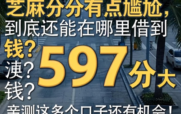 芝麻分597分有点尴尬，到底还能在哪里借到钱？亲测这几个口子还有机会！