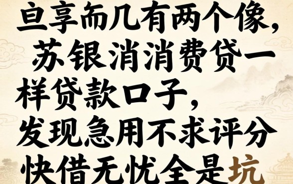 我试了几个像苏银消费贷一样的贷款口子，发现急用不求评分快借无忧全是坑