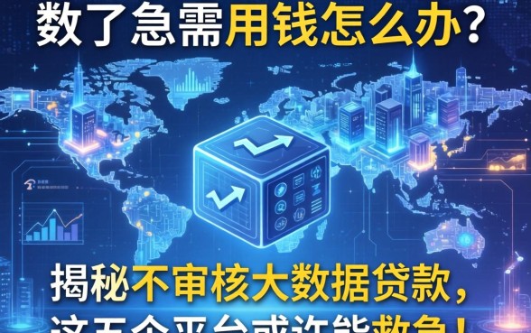 大数据花了急需用钱怎么办？揭秘不审核大数据的贷款，这五个平台或许能救急！