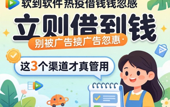 什么软件能立马借到钱？别被广告忽悠，这3个渠道才真管用