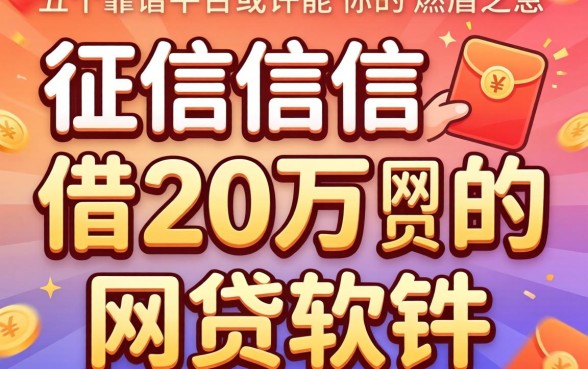 哪里可以不看征信借20万的网贷软件？这五个靠谱平台或许能解你的燃眉之急