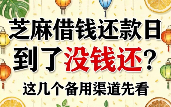 芝麻借钱还款日到了没钱还？这几个备用渠道先看