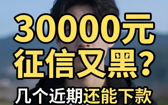 急需30000元征信又黑？分享几个近期还能下款的渠道