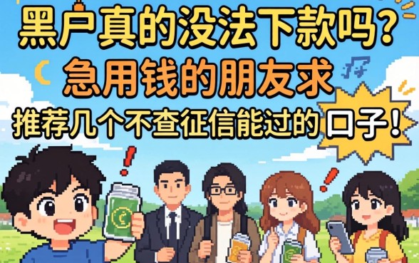 黑户真的没法下款吗？急用钱的朋友求推荐几个不查征信能过的口子！