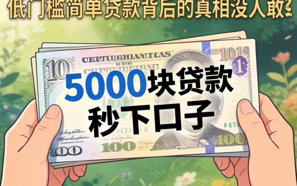 我借了5000块贷款秒下口子，发现低门槛简单贷款背后的真相没人敢说