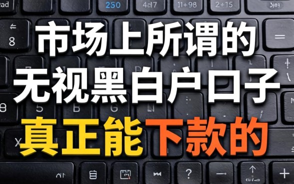 我试了市面上所谓的无视黑白户口子,发现真正能下款的其实就这几个