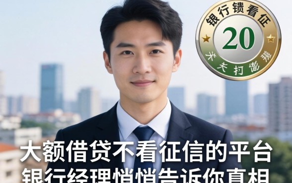 哪里可以大额借钱不看征信的平台？银行经理悄悄告诉你真相