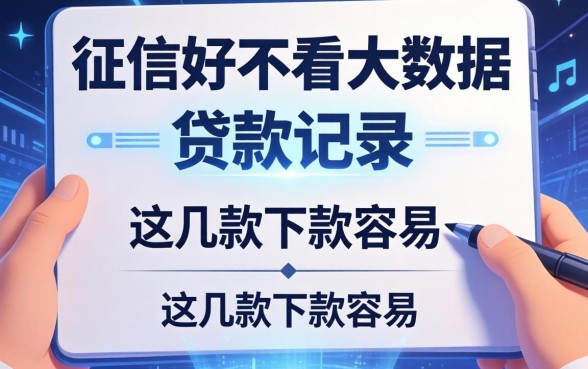 揭秘征信好不看大数据的贷款记录，这几款下款容易