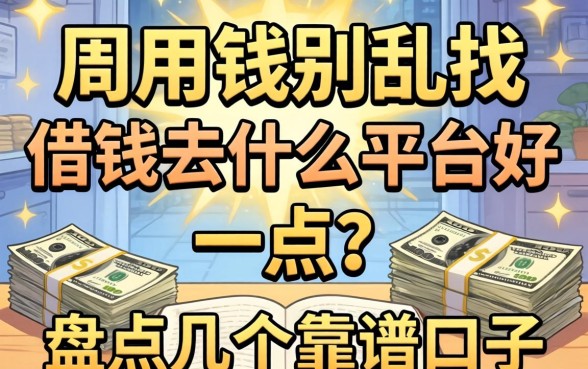 急用钱别乱找,借钱去什么平台好一点?盘点几个靠谱口子