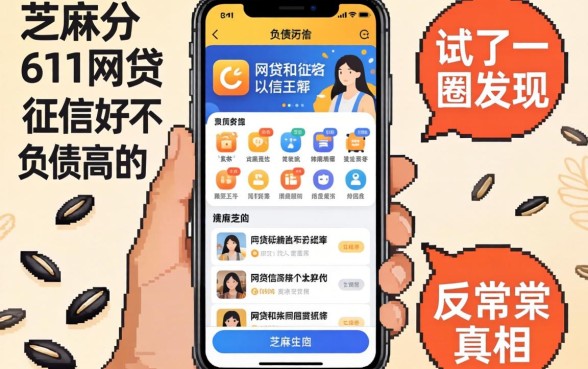 芝麻分611网贷和征信不好负债高的app,我试了一圈发现了个反常识的真相
