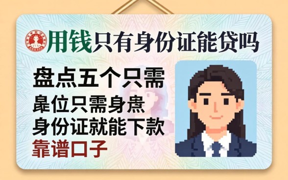 急用钱只有身份证能贷吗？盘点五个只需身份证就能下款的靠谱口子