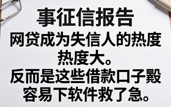我看了上千份征信报告，发现网贷成为失信人的几率大，反而是这些借款口子最容易下软件救了急