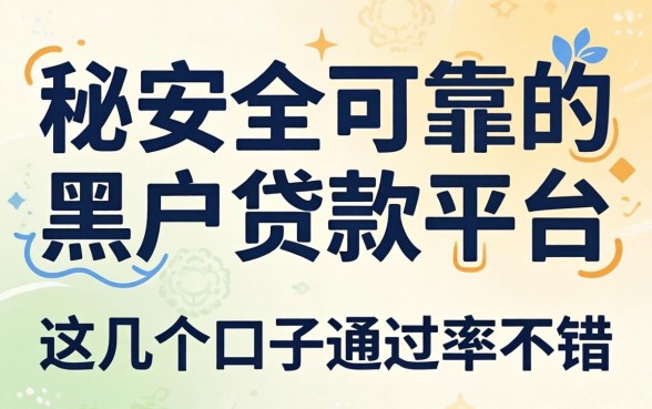 揭秘安全可靠的黑户贷款平台有哪些，这几个口子通过率不错