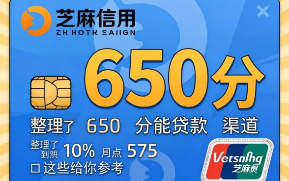 芝麻信用650分能贷款的渠道，整理了这些给你参考