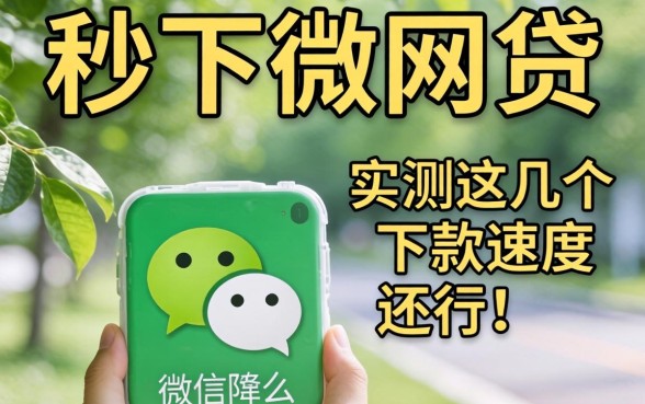 微信有秒下的网贷么?实测这几个下款速度还行