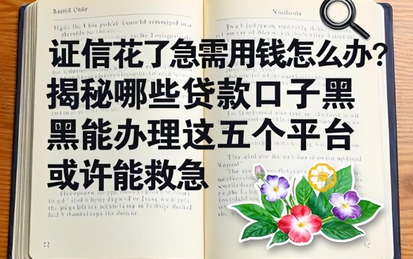 征信花了急需用钱怎么办？揭秘哪些贷款口子黑户能办理，这五个平台或许能救急