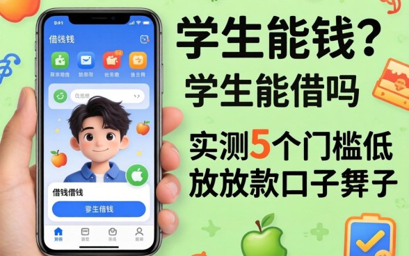 苹果手机借钱学生能借吗？实测5个门槛低的放款口子