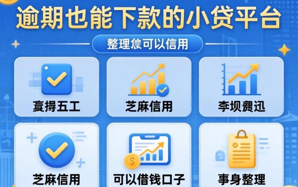 逾期也能下款的小贷平台,整理五个芝麻信用可以借钱的口子
