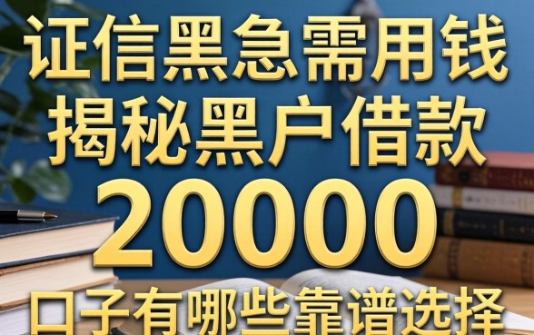 征信黑户急需用钱怎么办？揭秘黑户借款20000的口子有哪些靠谱选择？