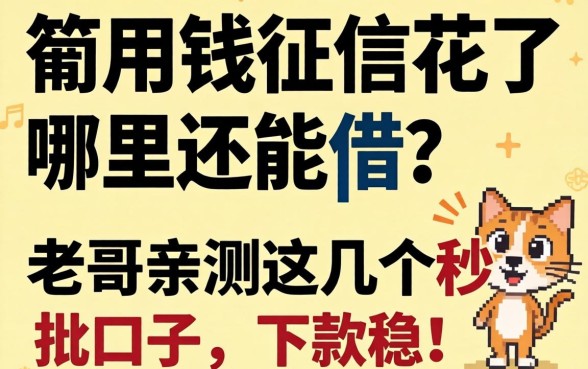 急用钱征信花了哪里还能借？老哥亲测这几个秒批口子，下款稳！