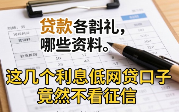 我发现了2026年贷款需要哪些资料，这几个利息低的网贷口子竟然不看征信