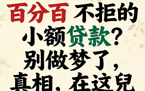 2026年百分百不拒的小额贷款？别做梦了，真相在这儿
