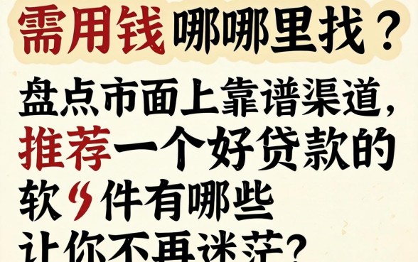急需用钱哪里找？盘点市面上靠谱渠道，推荐一个好贷款的软件有哪些让你不再迷茫？