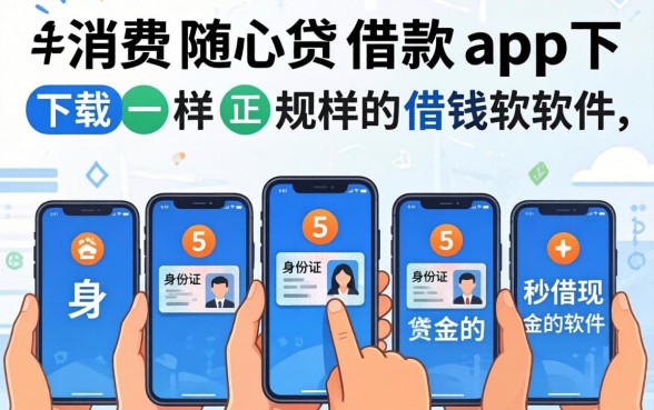 类似消费随心贷借款app下载一样正规的借钱软件,规整五个手机身份证秒借现金的软件