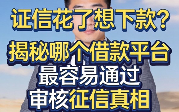 征信花了想下款？揭秘哪个借款平台最容易通过审核的征信真相