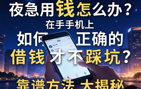 深夜急用钱怎么办？在手机上如何正确的借钱才不踩坑？靠谱方法大揭秘