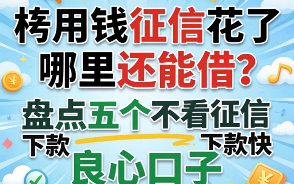 急用钱征信花了哪里还能借？盘点五个不看征信下款快的良心口子