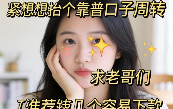 手头紧想找个靠谱口子周转，求老哥们推荐几个容易下款的平台？