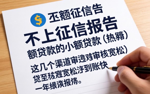 揭秘不上征信报告的小额贷款，这几个渠道审核宽松到账快